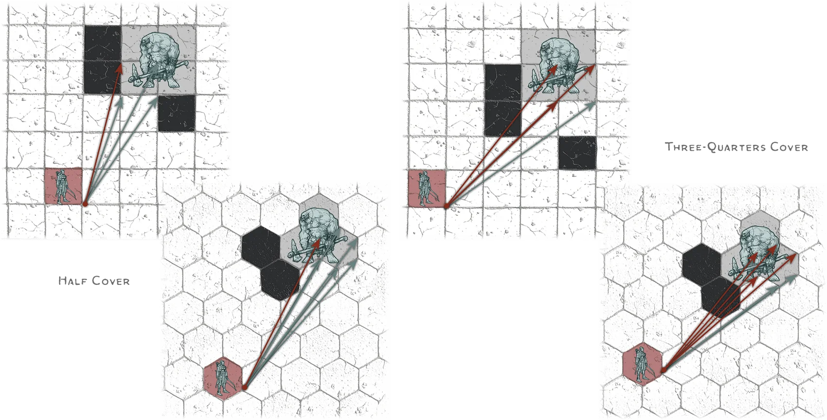 Cover on Squares and Hexes