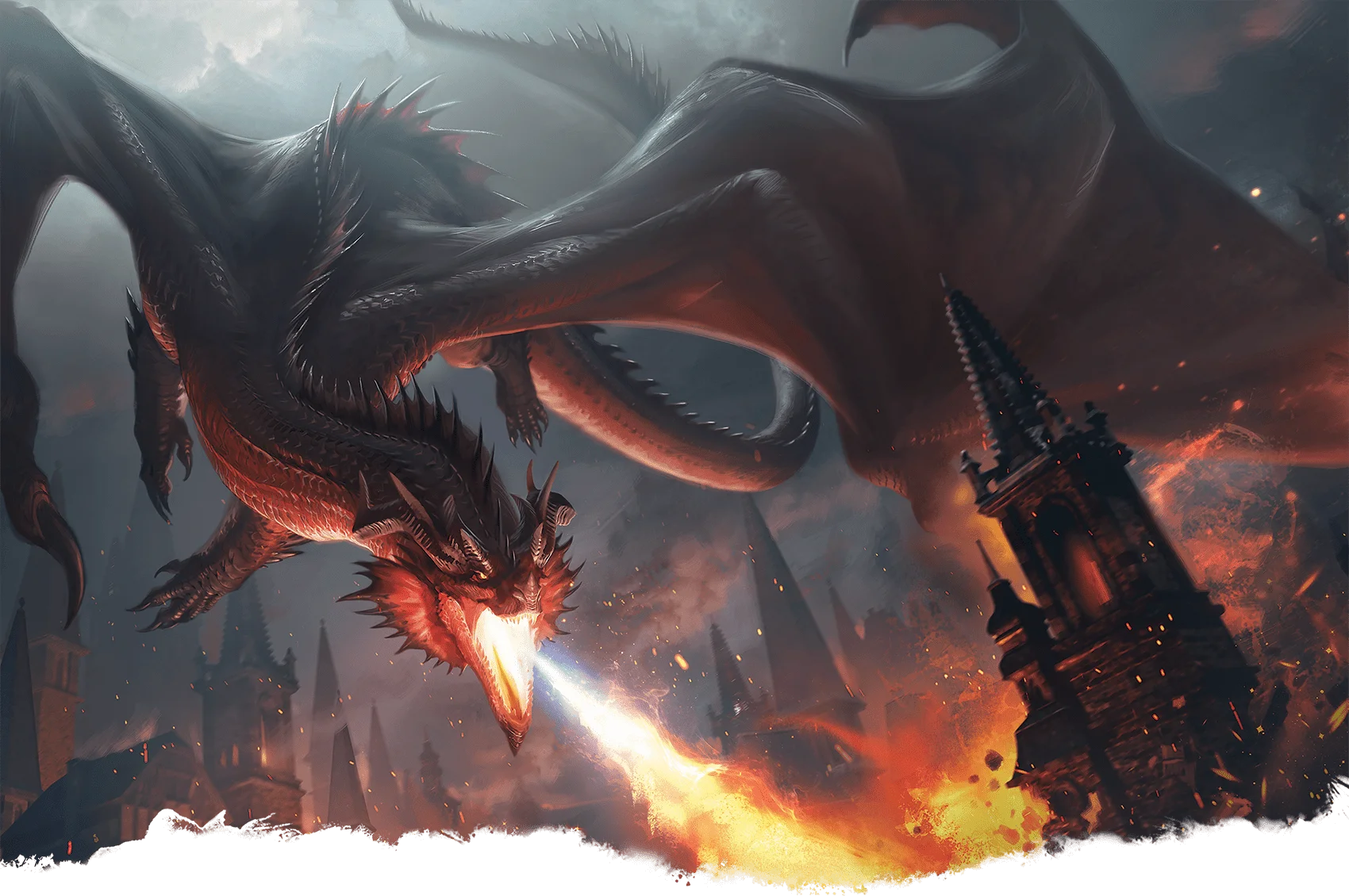 An adult red dragon unleas...