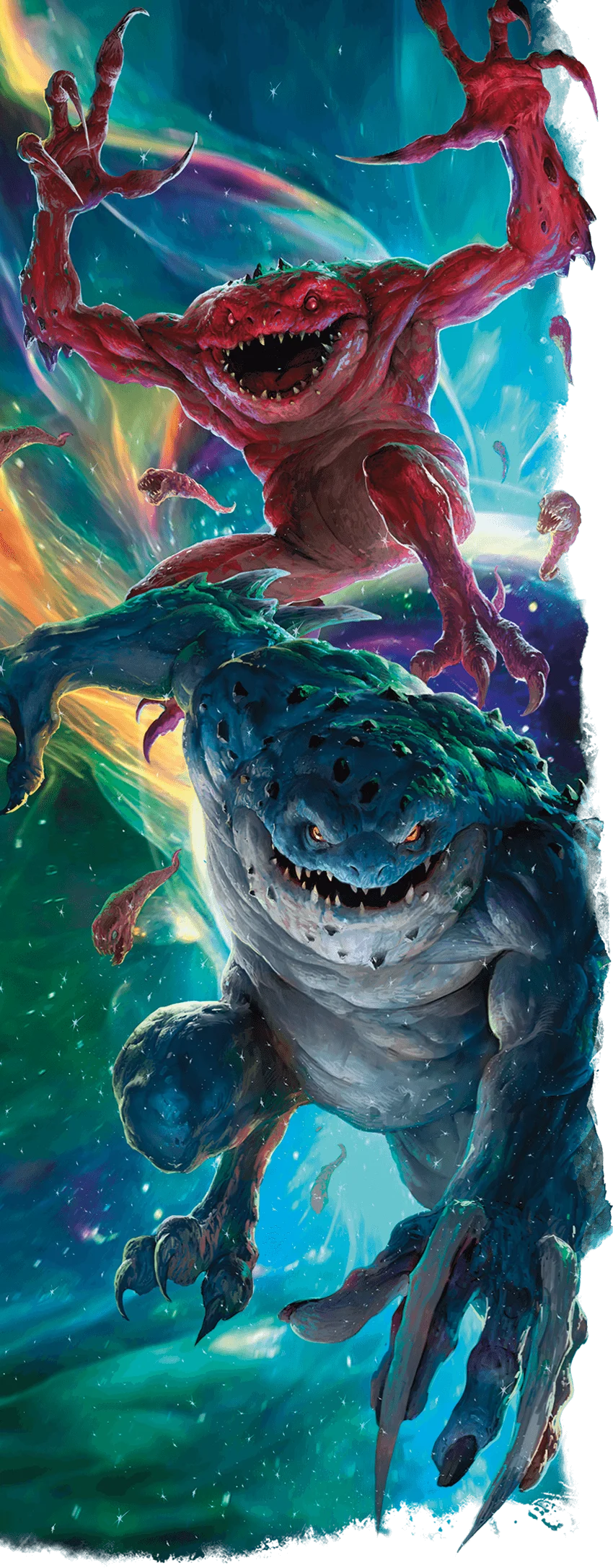 A red slaad and blue slaad...