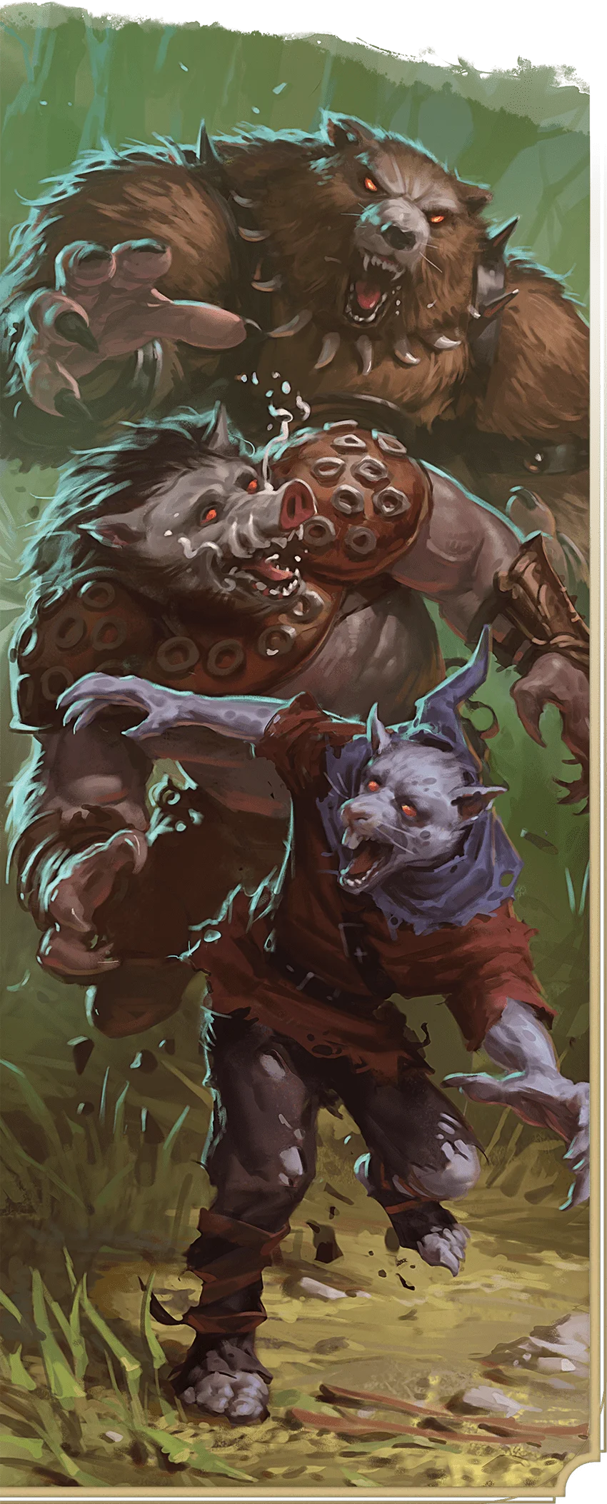 A werebear chases a werebo...
